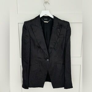 Alexander McQueen Pinstriped Blazer - Size 44 (US 6)